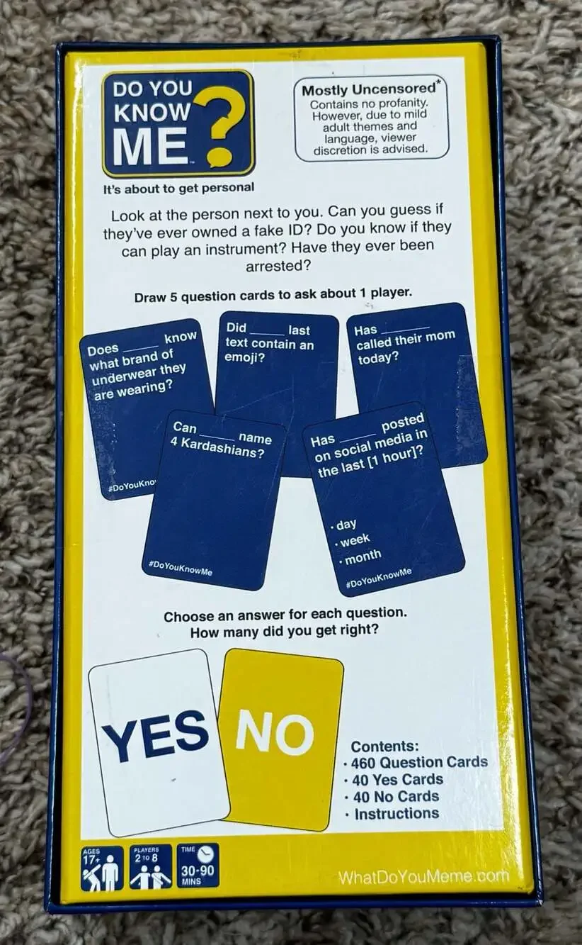 Do You Know Me? Party Game from What Do You Meme? Complete
